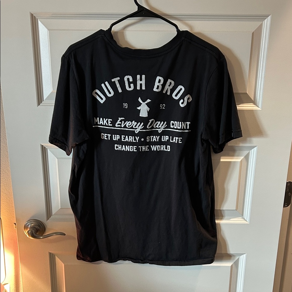 Dutch Bros Black Tee with Motivational Print
